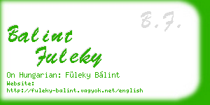 balint fuleky business card