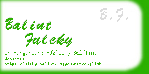 balint fuleky business card